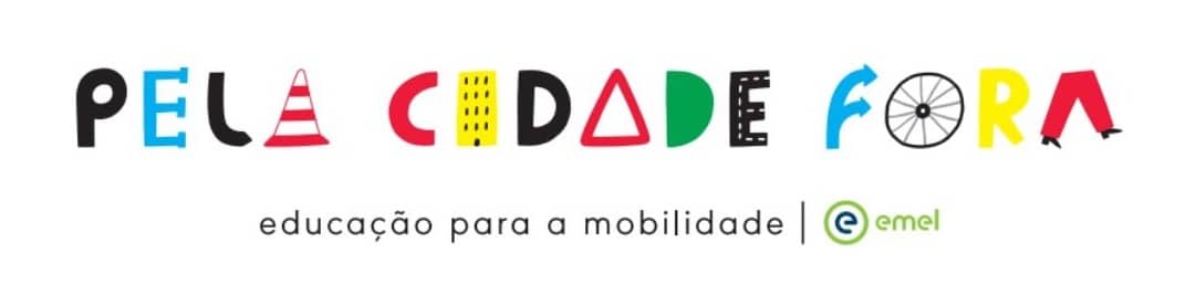 segurança rodoviária infantil Emel Pela Cidade Fora logotipo banner