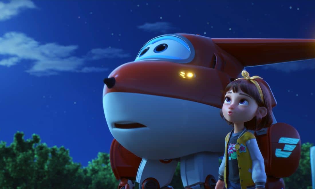 Filmes Infantis Super Wings o Filme Velocidade Máxima Jett e Fei à noite