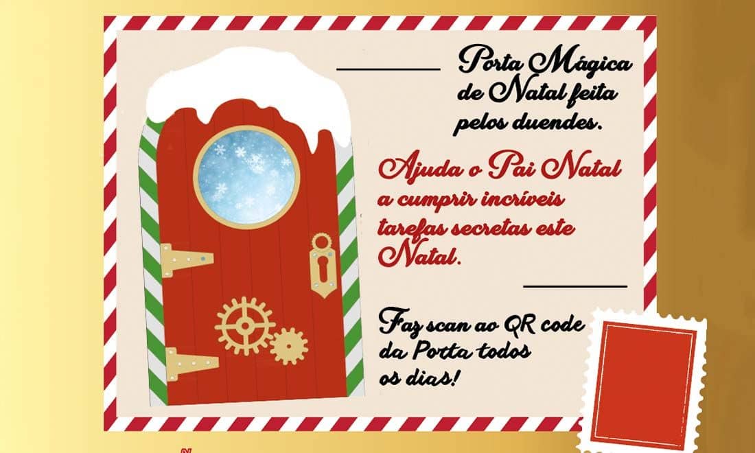 Carta do Pai Natal crianças Natal portas de Natal postal