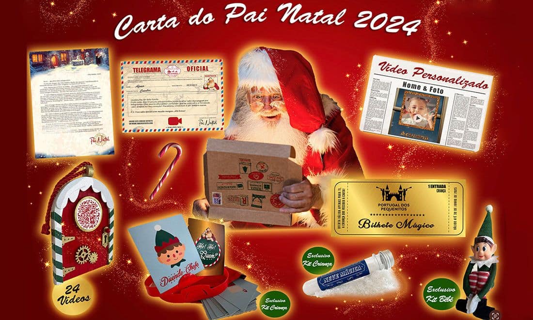 Carta do Pai Natal crianças Natal surpresa kit