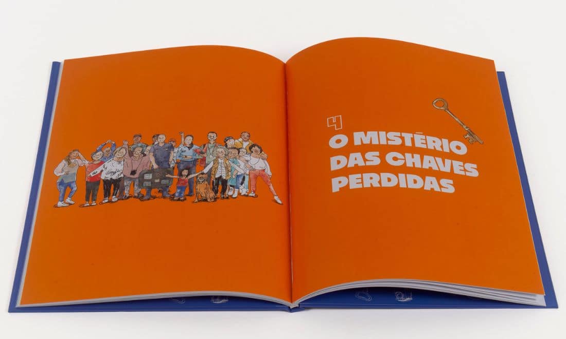 Cultura Santa Casa livro infantil A Mala Mágica livro aberto