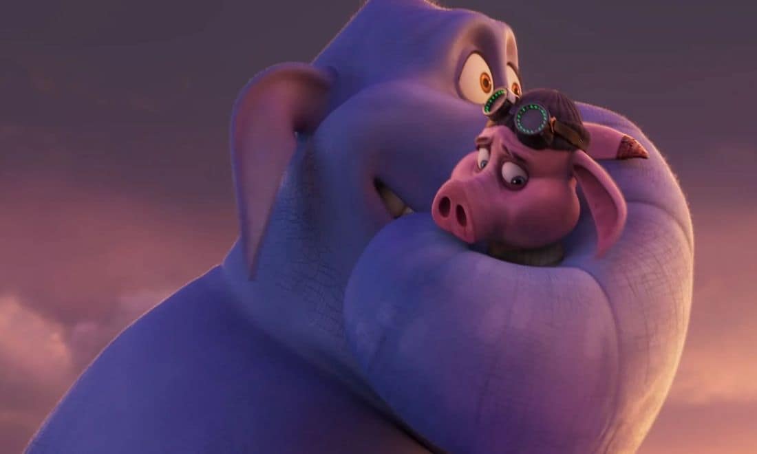 Filmes infantis Hitpig porco e elefante abraçados