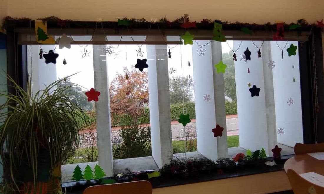 Fluviário de Mora janela decorada estrelinhas Natal