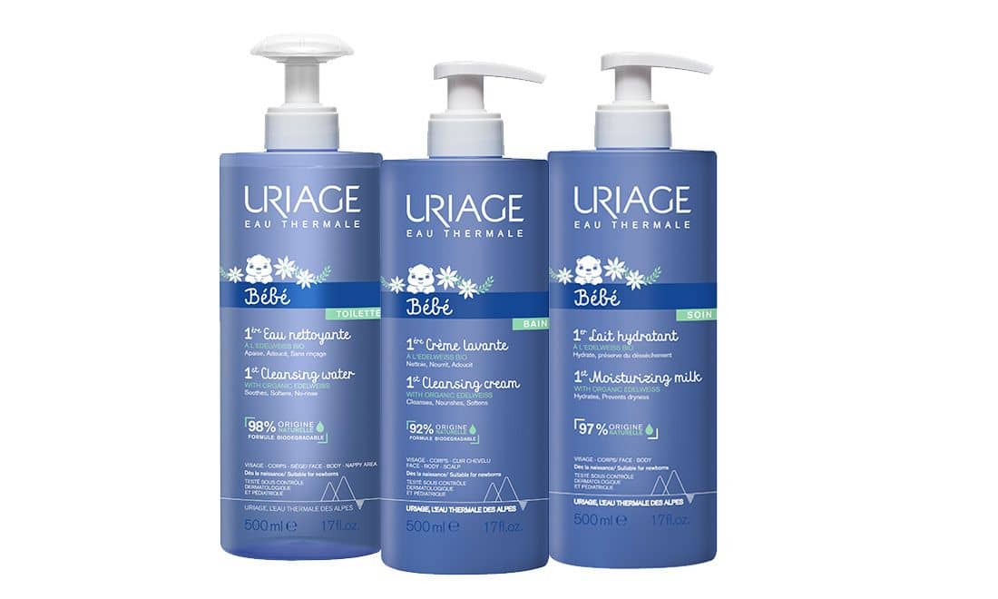 Uriage produtos para recém-nascidos gama Uriage Bebé kit cremes lavante e hidratante