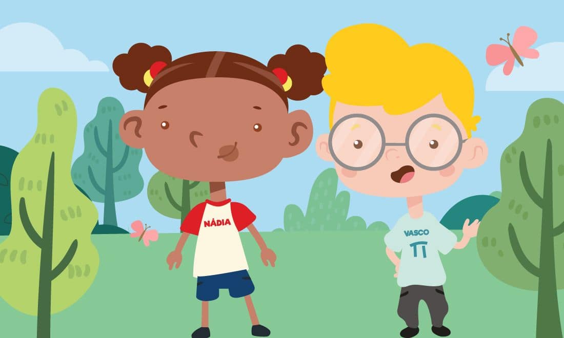 Navigator Dar a Mão à Floresta O que é que a floresta nos dá ilustração menina e menino