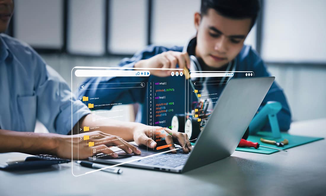 Poder da ciência tecnologia computador jovens