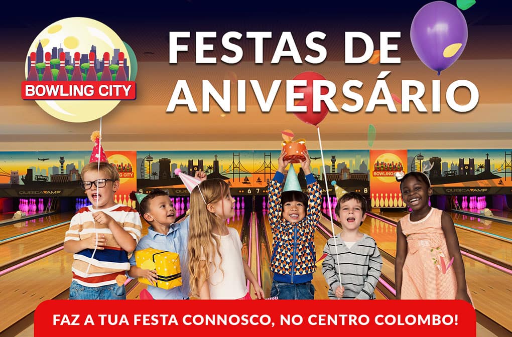 Bowling City botão festas de aniversário