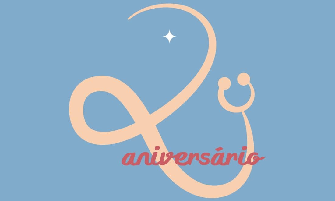 Skope - Museu de Medicina e Saúde 2.º aniversário ilustração 2 festivo em formato de estetóscopio