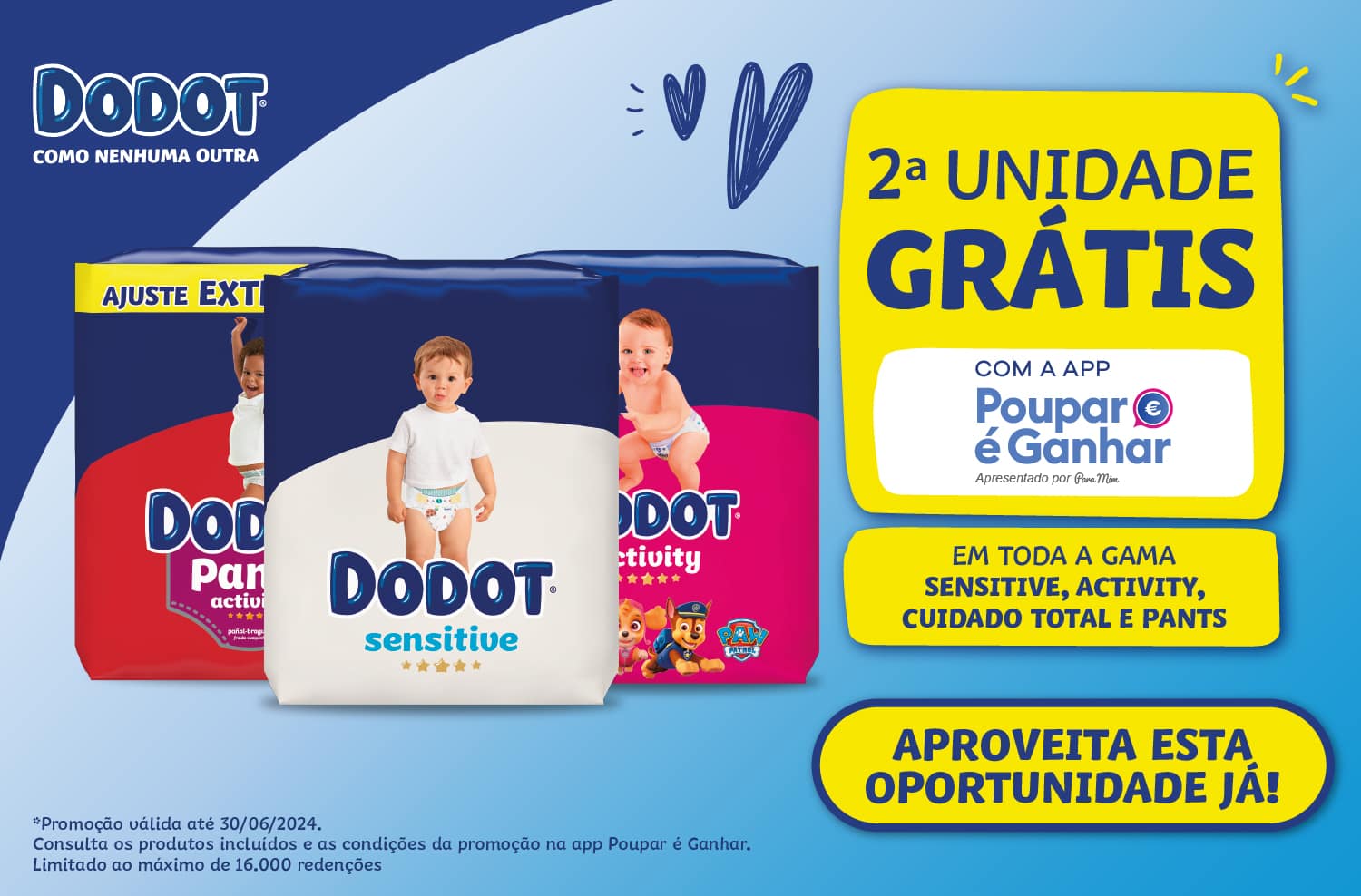 fraldas dodot campanha 2x1 poupar é ganhar