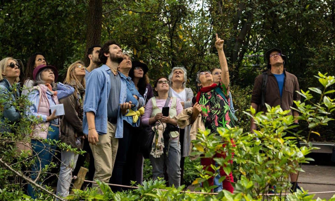 Fundação Calouste Gulbenkian grupo de pessoas no meio de plantas