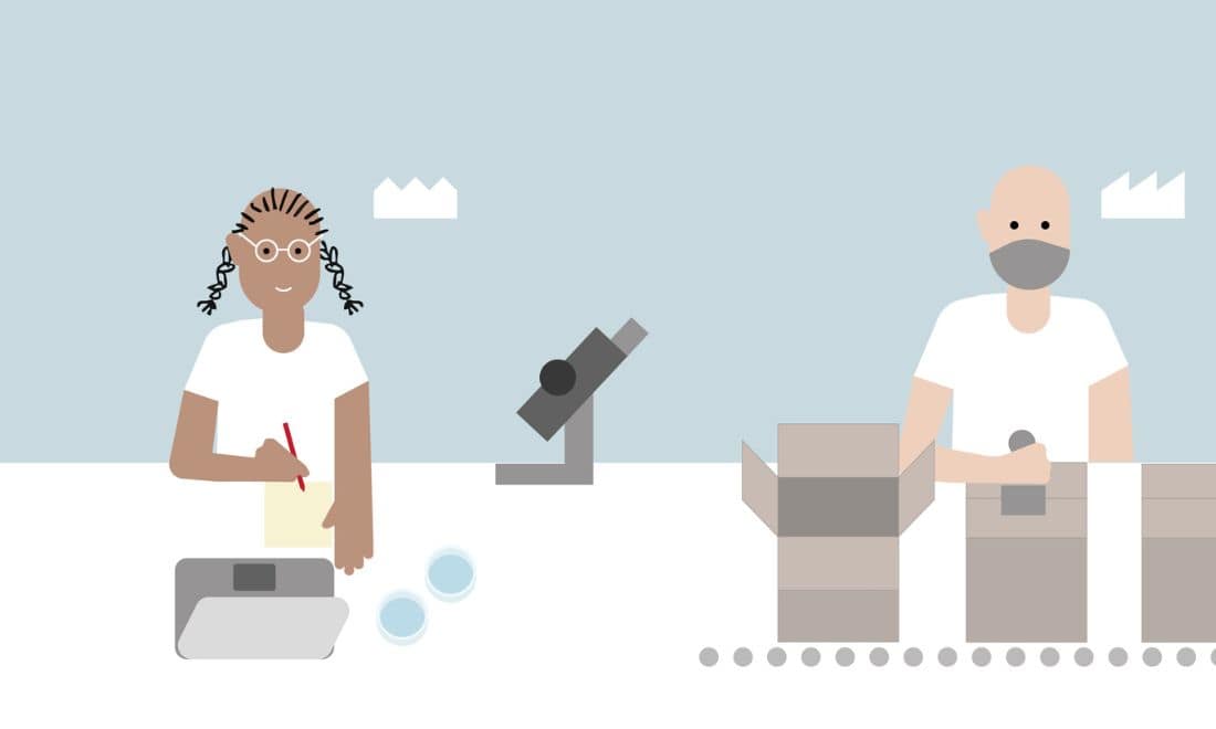 ilustração de investigadores em laboratório ciência na educação infantil